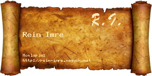 Rein Imre névjegykártya